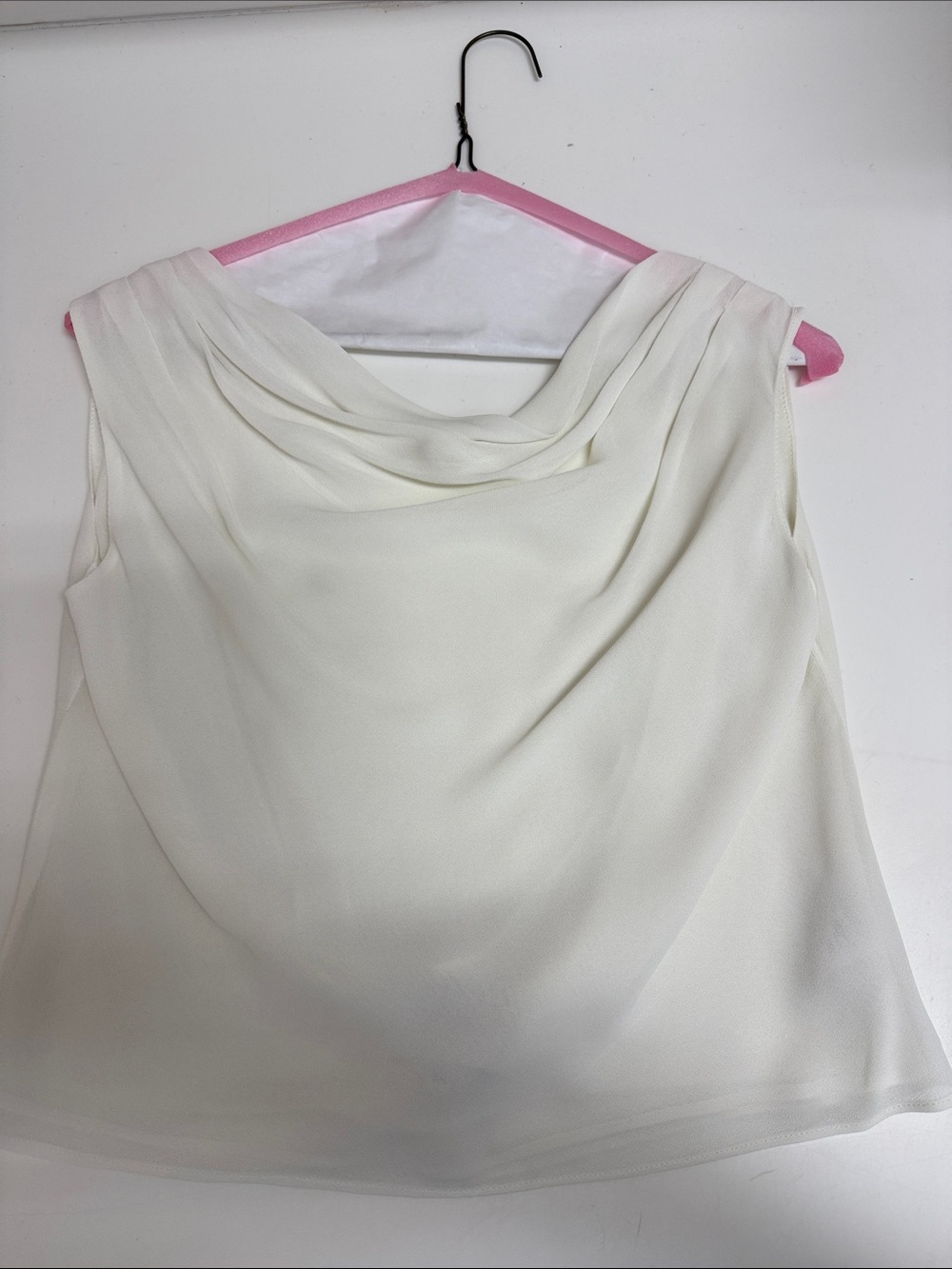 Reformation Draped Cowl Neck Sleeveless Top - White